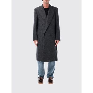 Jw Anderson Men Long Double-Breasted Wool Coat Jw Anderson With Peak Lapels